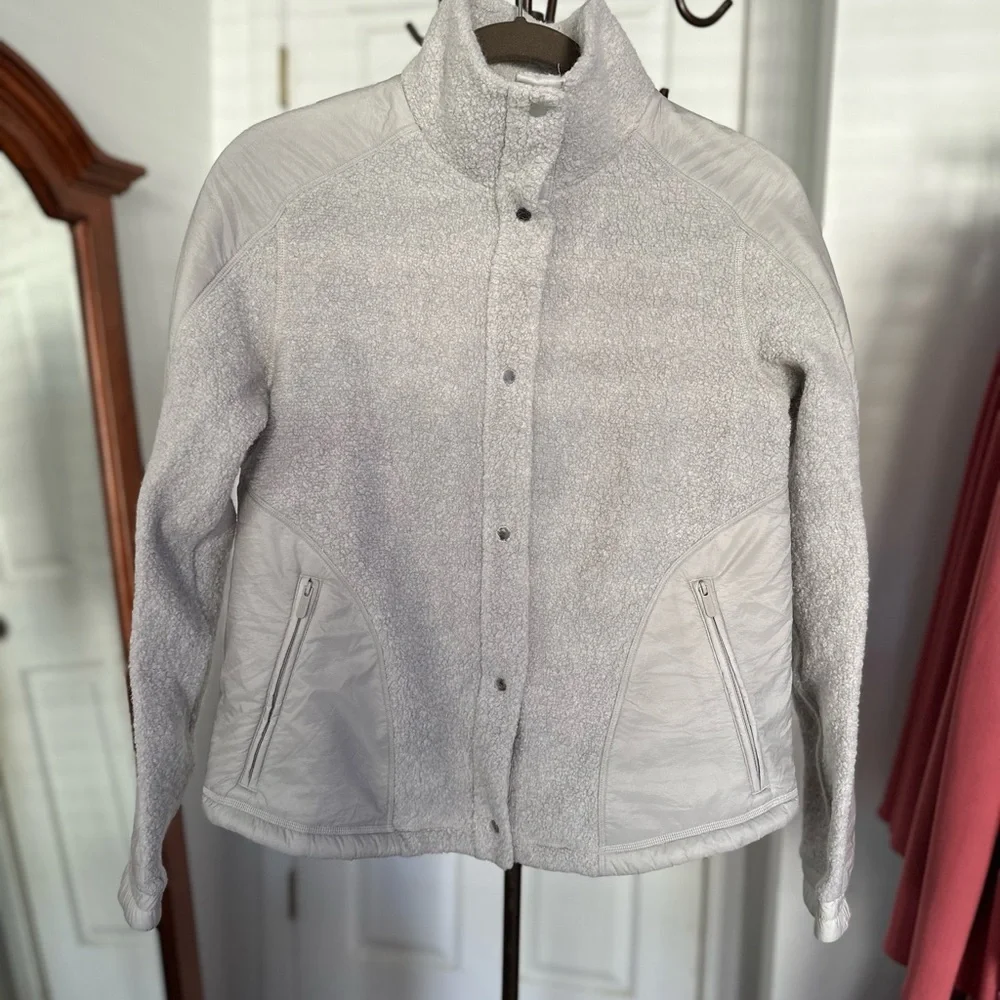 LULULEMON Go Cozy Jacket WOOL SIZE 4 new no tag heathered ceramic - Picture 10 of 11